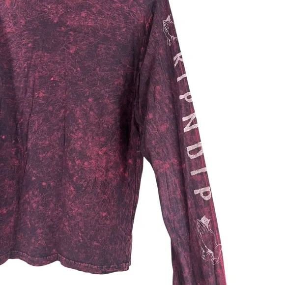 RIPNDIP Lord Nermal Shirt Men Size S Pocket Tee Burgundy Long Sleeve SZ S - Picture 5 of 8